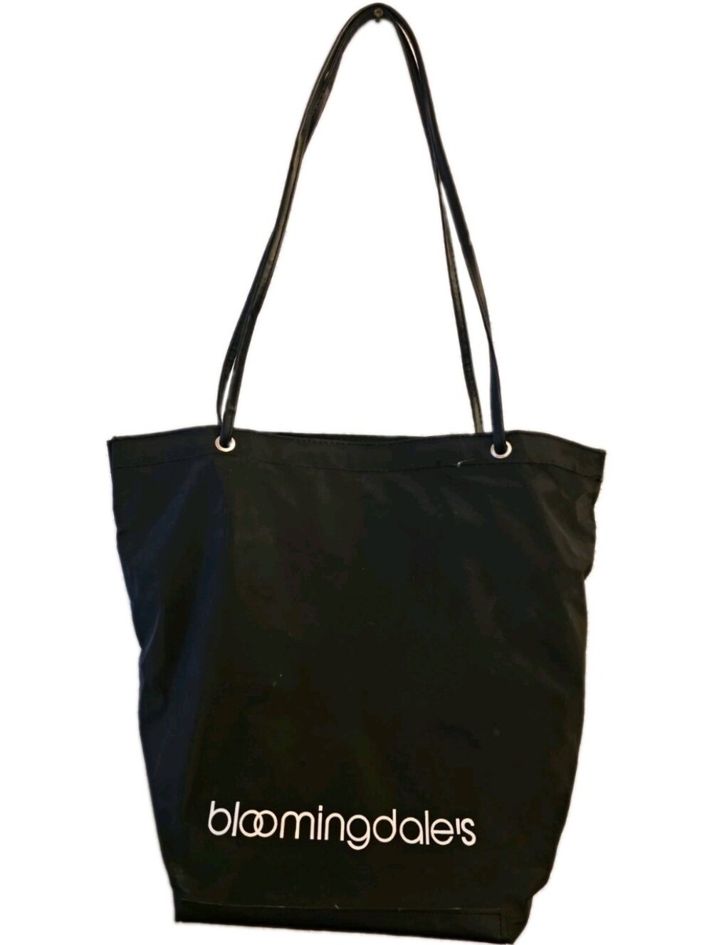 Vintage Bloomingdales Black Nylon Shoulder Tote Bag Shopper Long Straps NY